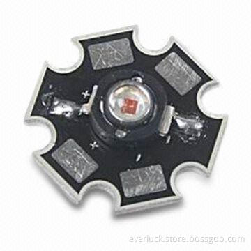 1W Red High Power LED with 350mA Forward Current and Heat-sink